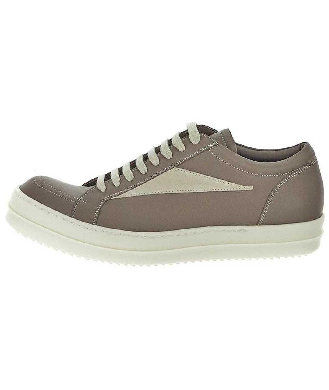 RICK OWENS Кожаные низкие кроссовки / кеды, фото 5