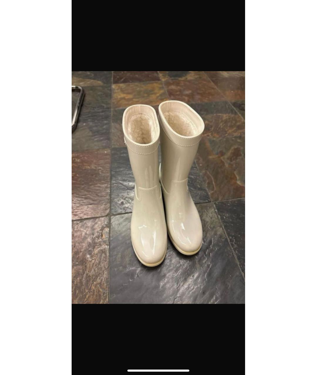 PRADA Бежевые резиновые сапоги, фото 2