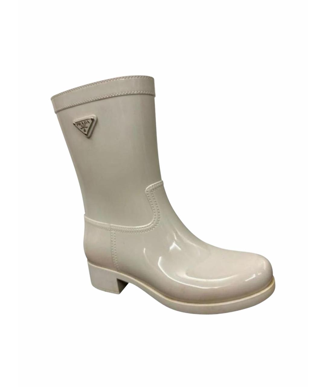 PRADA Бежевые резиновые сапоги, фото 1