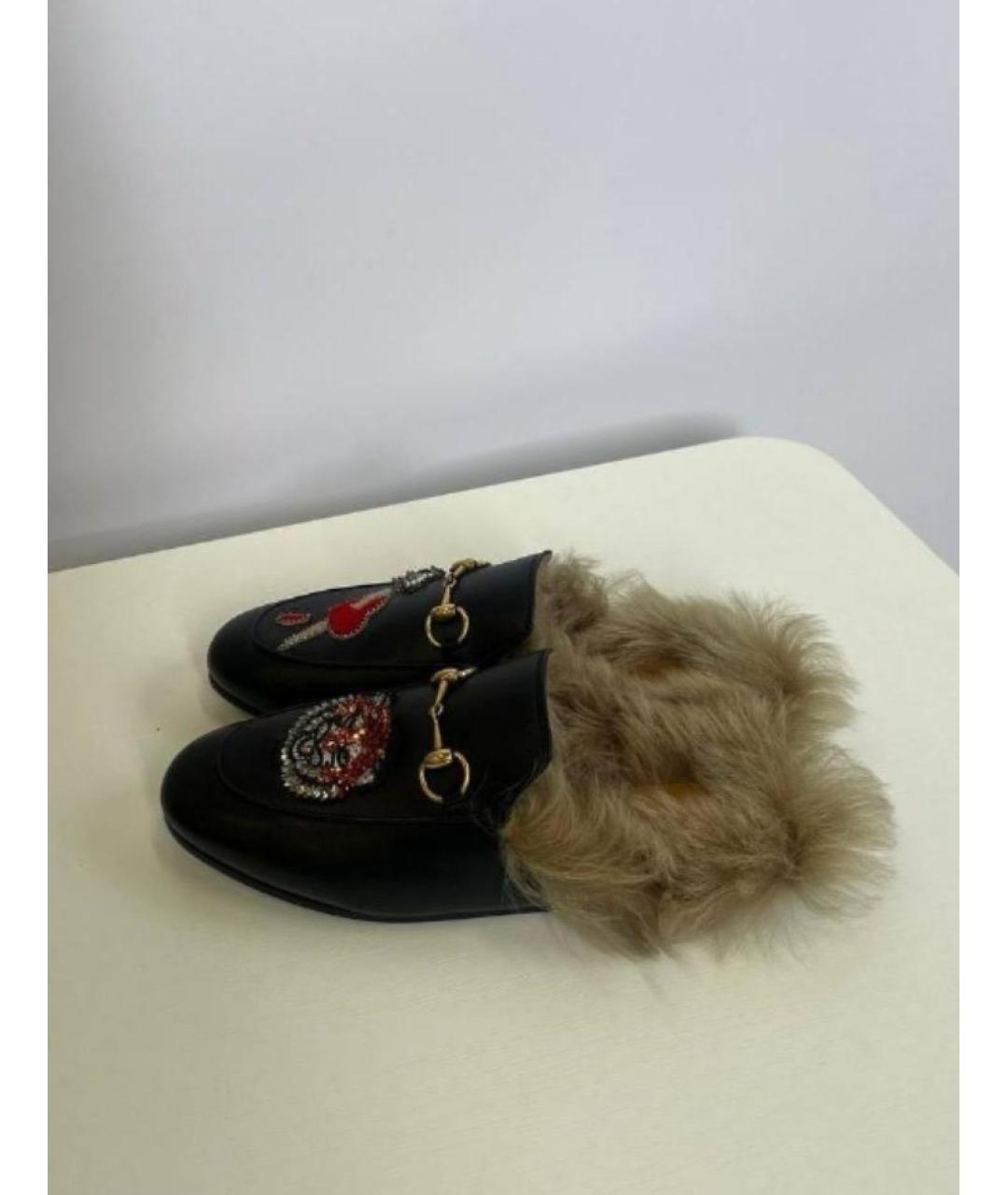 GUCCI Черные кожаные мюли, фото 8