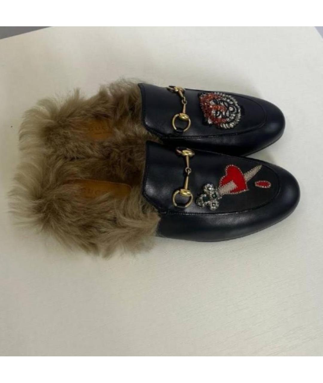 GUCCI Черные кожаные мюли, фото 4