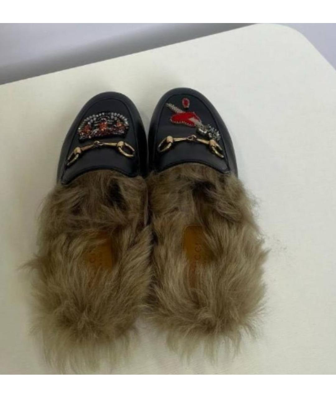 GUCCI Черные кожаные мюли, фото 3