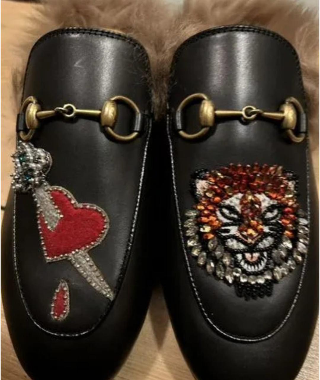 GUCCI Черные кожаные мюли, фото 5