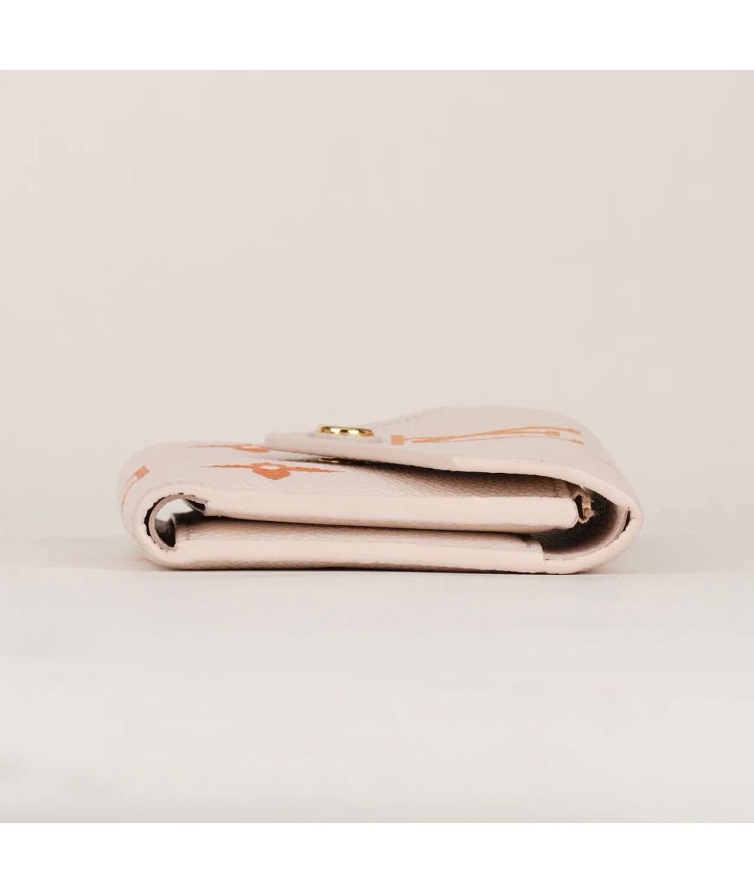 LOUIS VUITTON Бежевый кожаный кошелек, фото 4