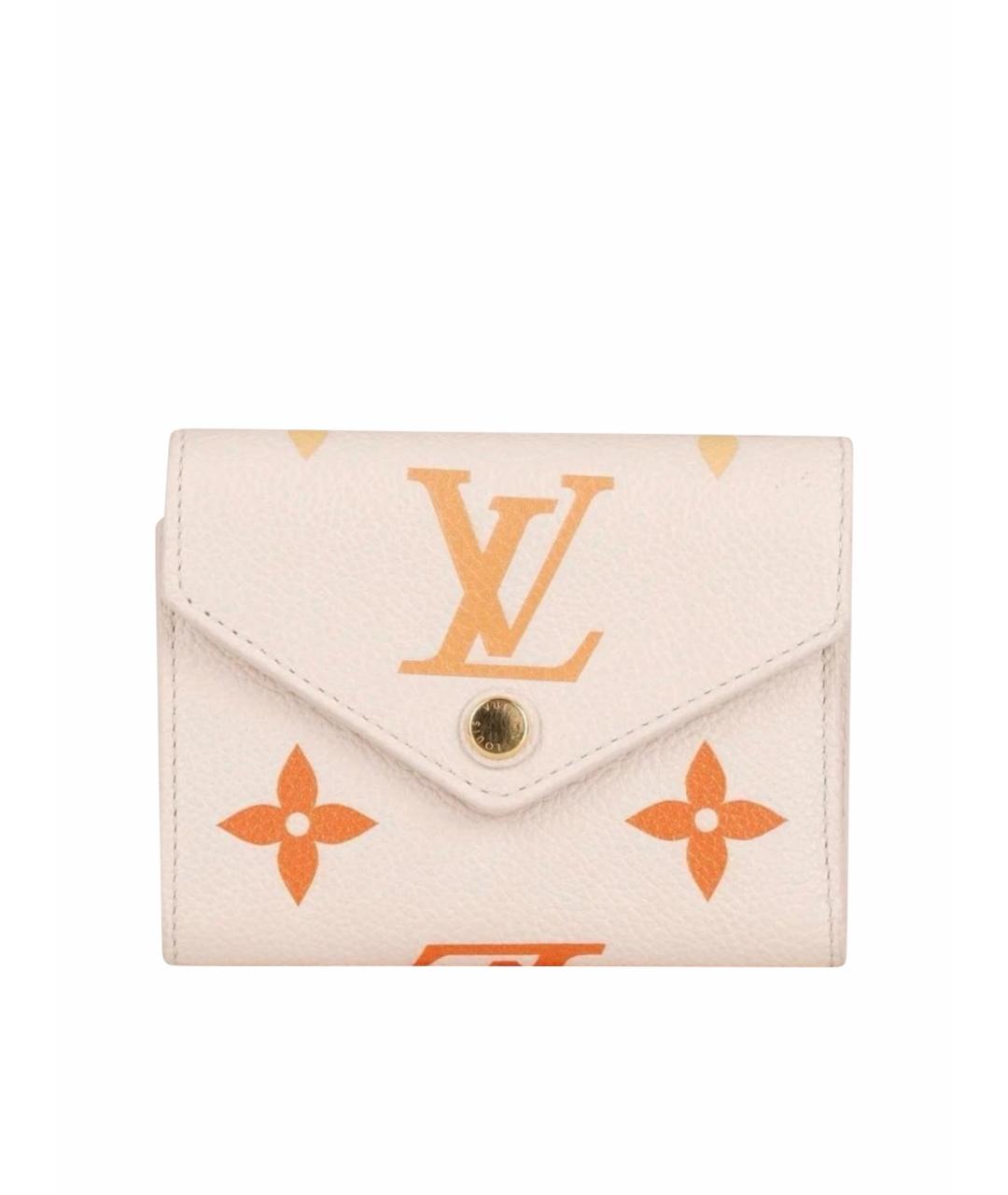 LOUIS VUITTON Бежевый кожаный кошелек, фото 10