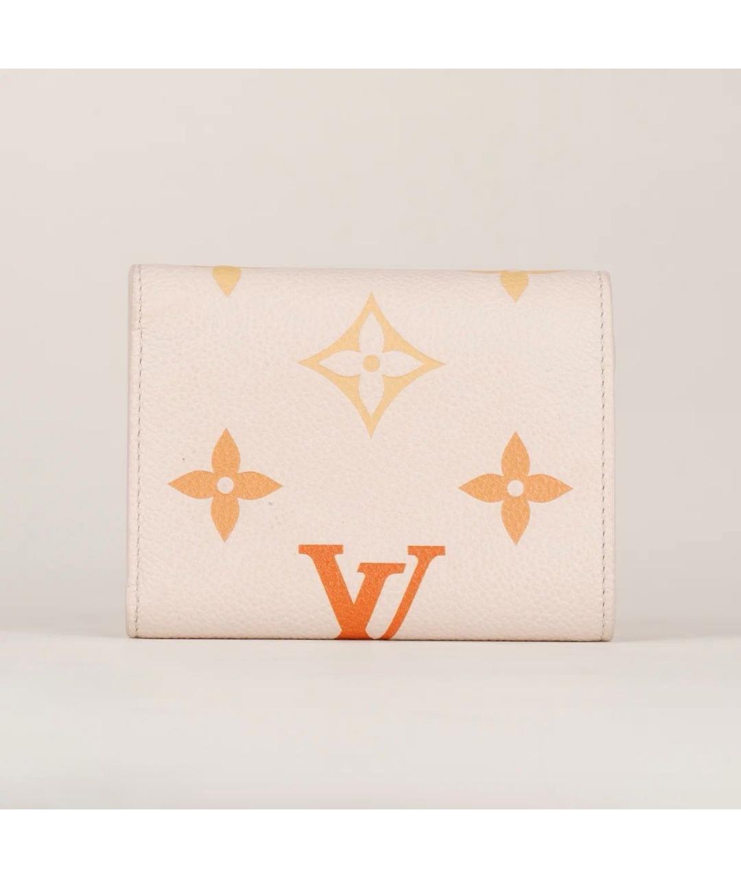 LOUIS VUITTON Бежевый кожаный кошелек, фото 2