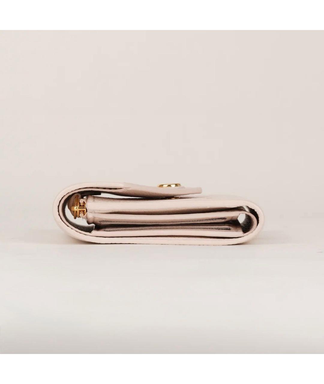 LOUIS VUITTON Бежевый кожаный кошелек, фото 3