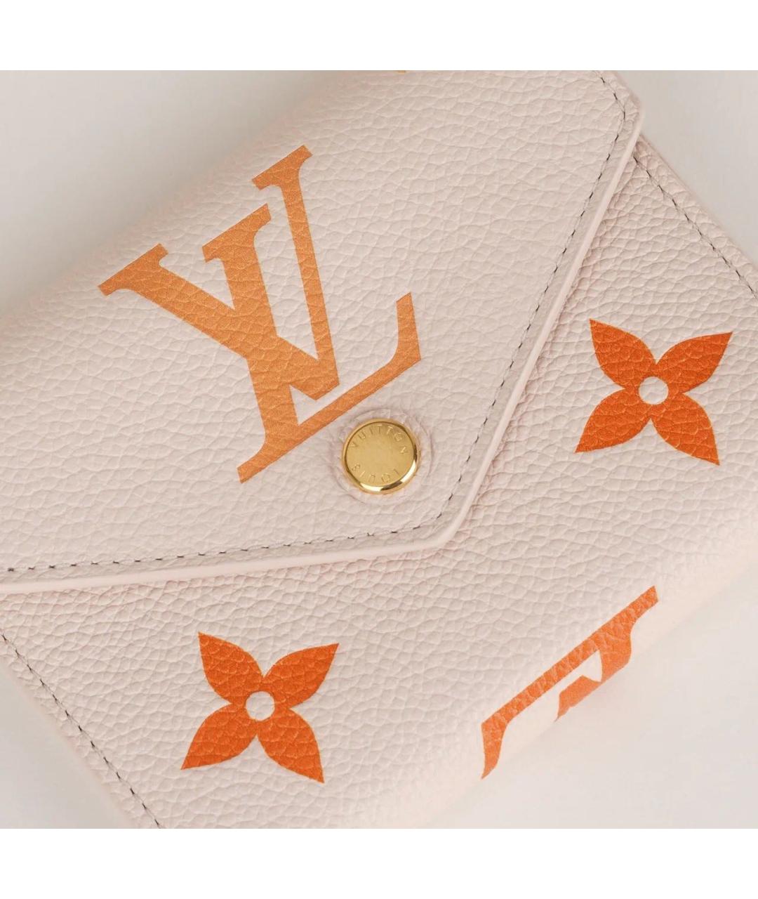 LOUIS VUITTON Бежевый кожаный кошелек, фото 8