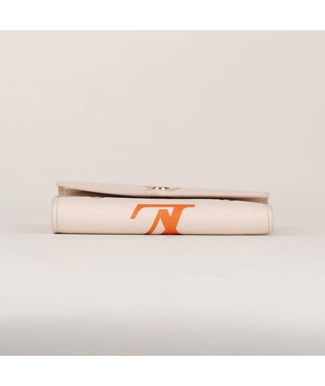 LOUIS VUITTON Бежевый кожаный кошелек, фото 5