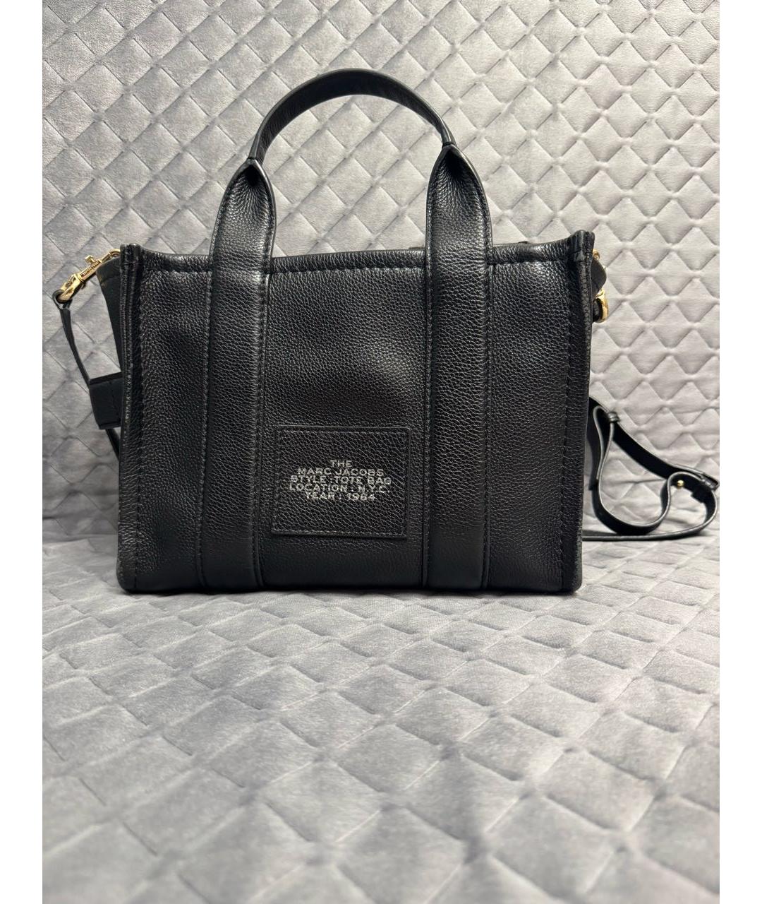 MARC JACOBS Черная кожаная сумка тоут, фото 3
