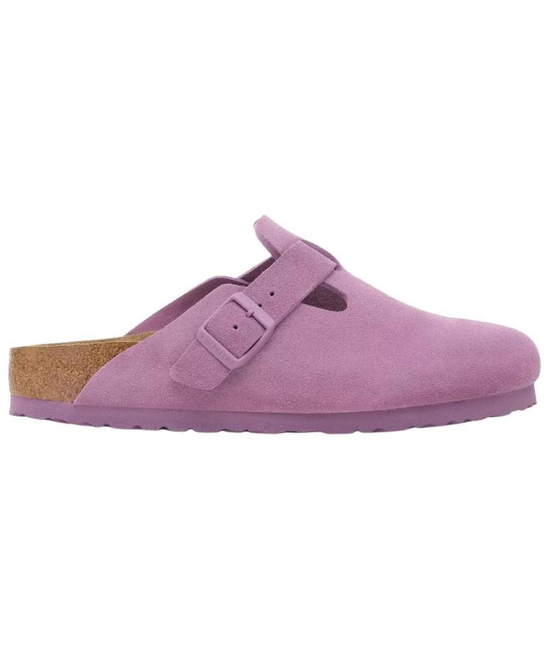 BIRKENSTOCK Фиолетовые нубуковые мюли, фото 1