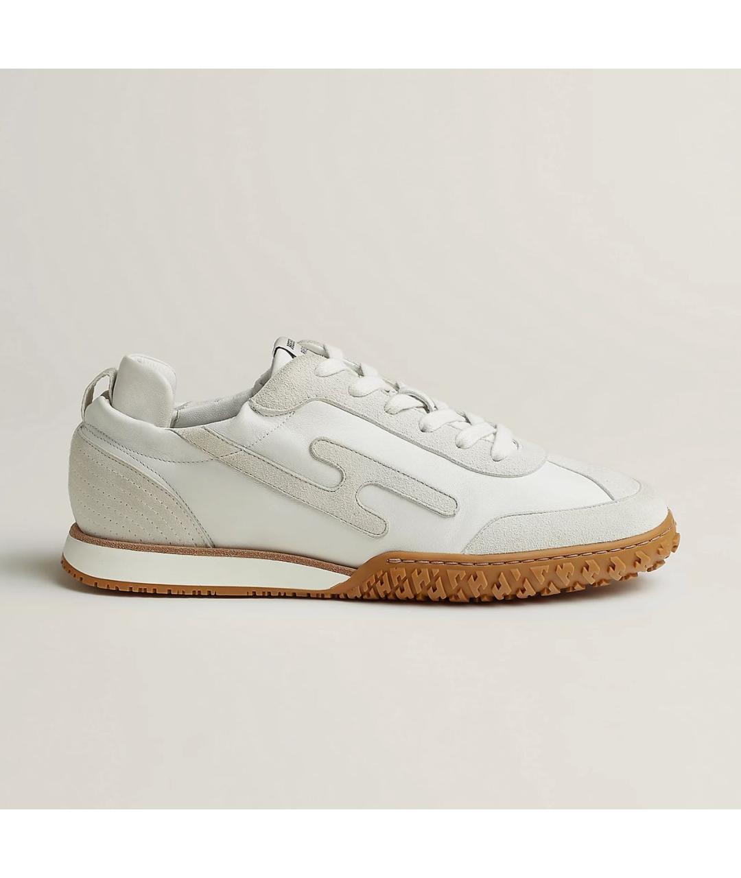 HERMES Белые кожаные кроссовки, фото 6