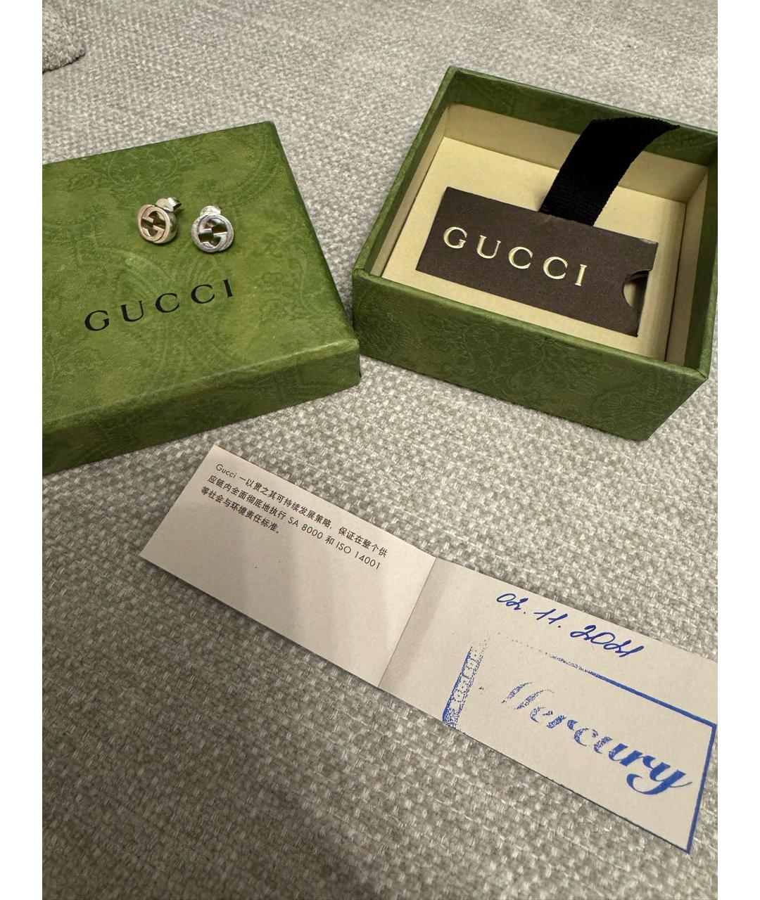 GUCCI Серебряные серебряные серьги, фото 7