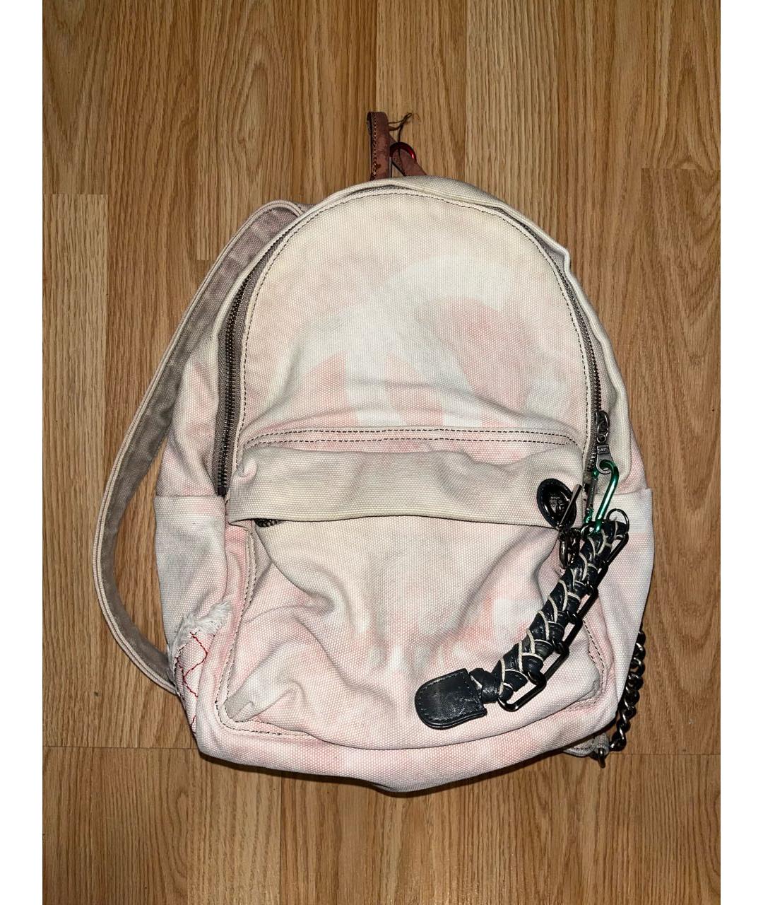 CHANEL Белый жаккардовый рюкзак, фото 5