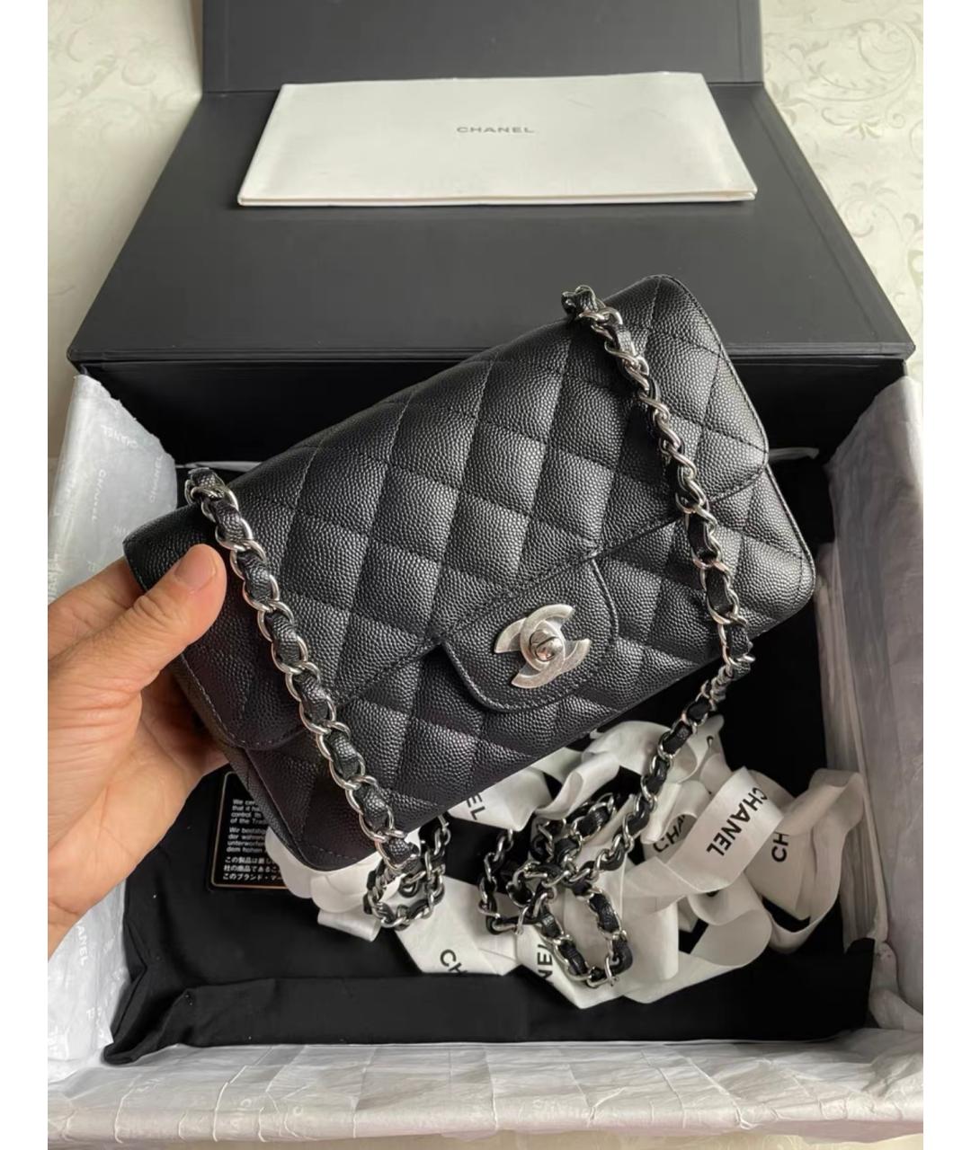 CHANEL Черная кожаная сумка через плечо, фото 3