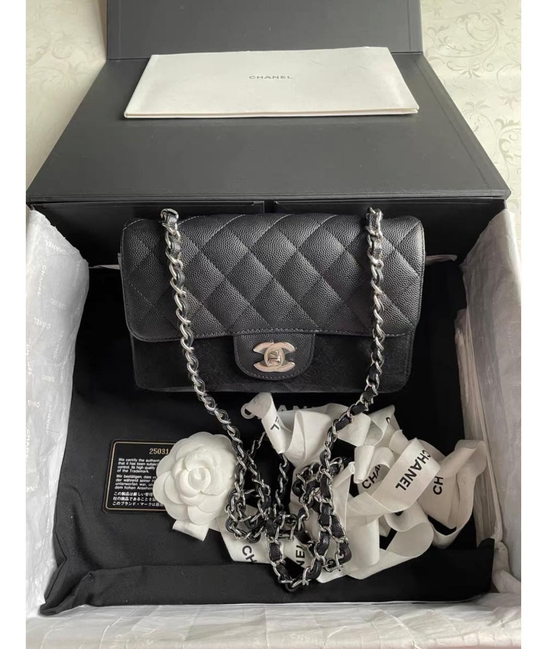 CHANEL Черная кожаная сумка через плечо, фото 2