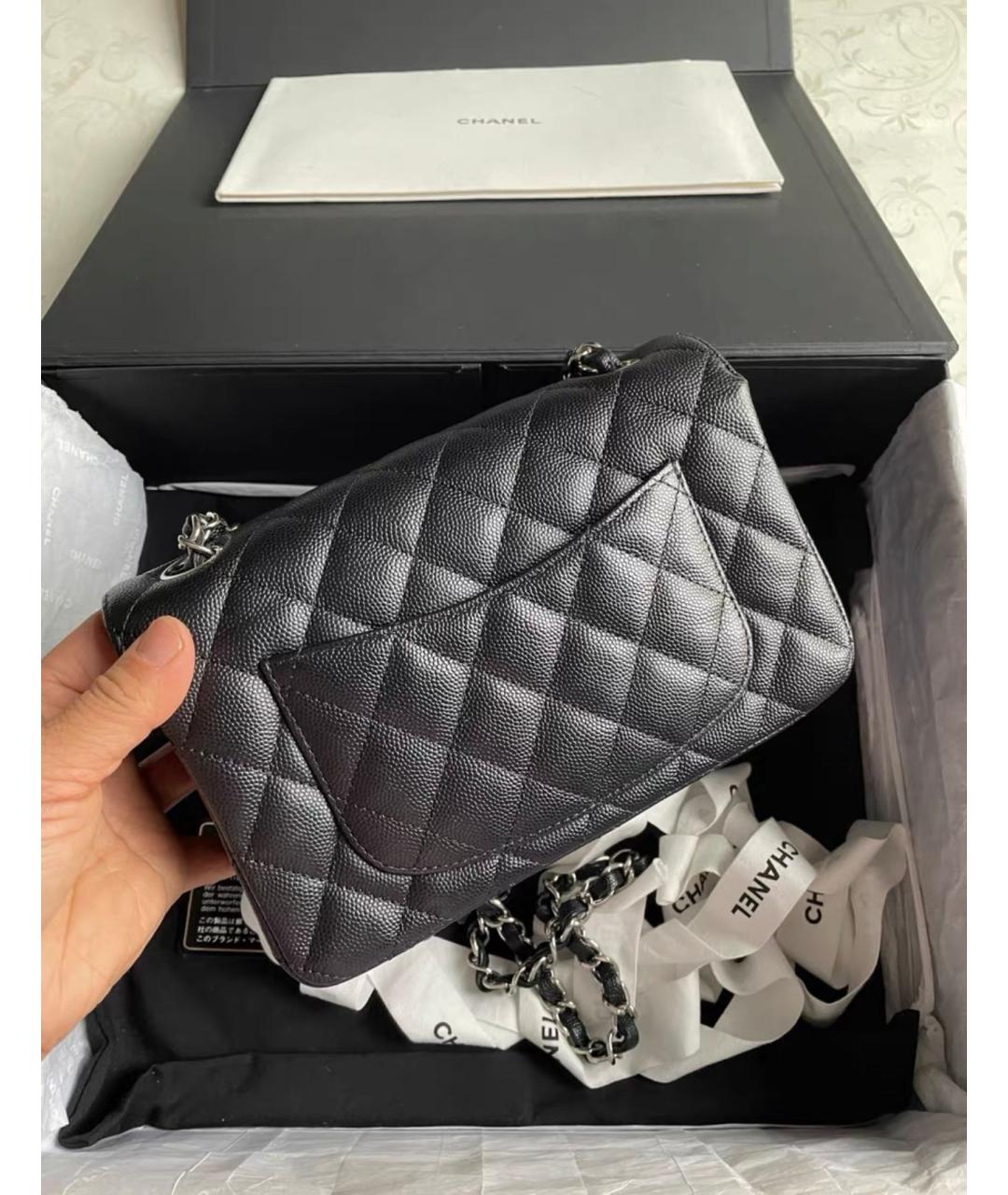 CHANEL Черная кожаная сумка через плечо, фото 4