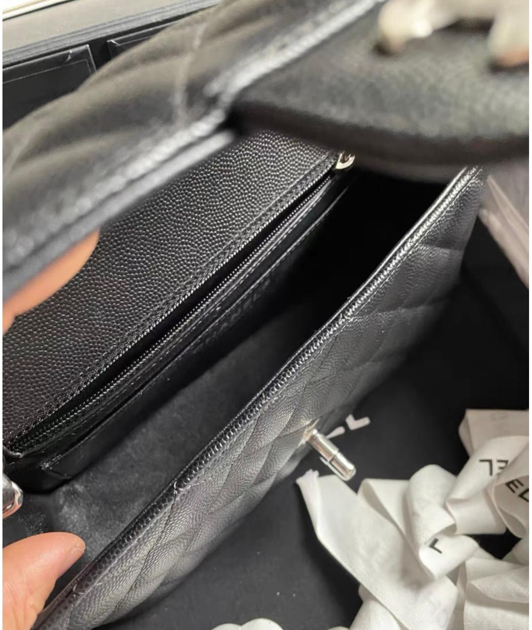 CHANEL Черная кожаная сумка через плечо, фото 7