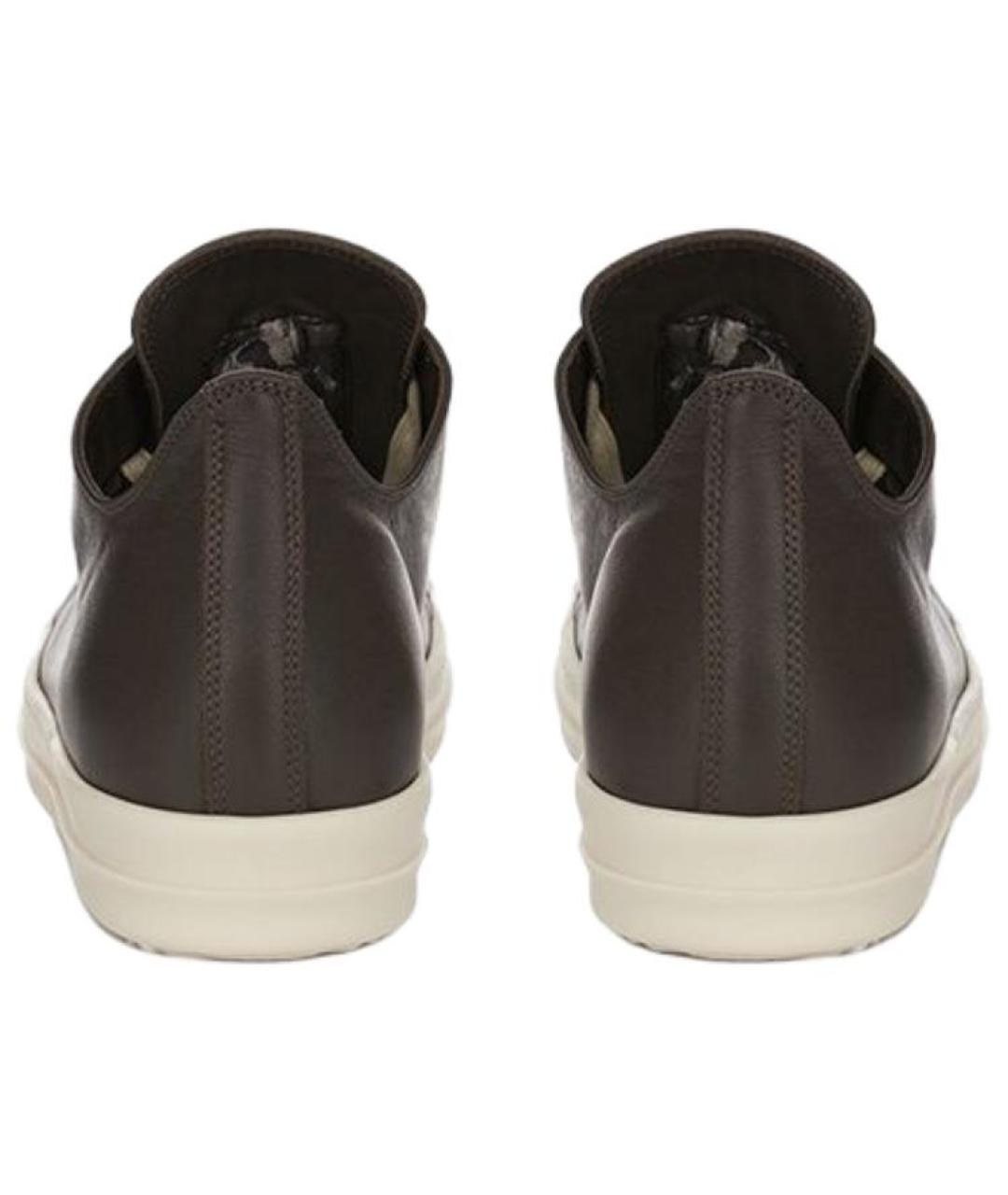 RICK OWENS Коричневые кожаные низкие кроссовки / кеды, фото 5