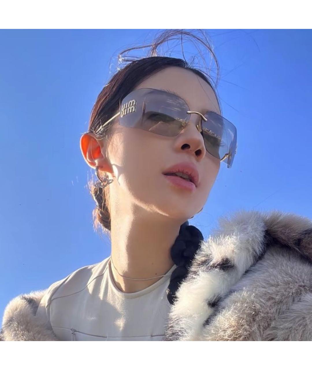 MIU MIU Серые солнцезащитные очки, фото 4
