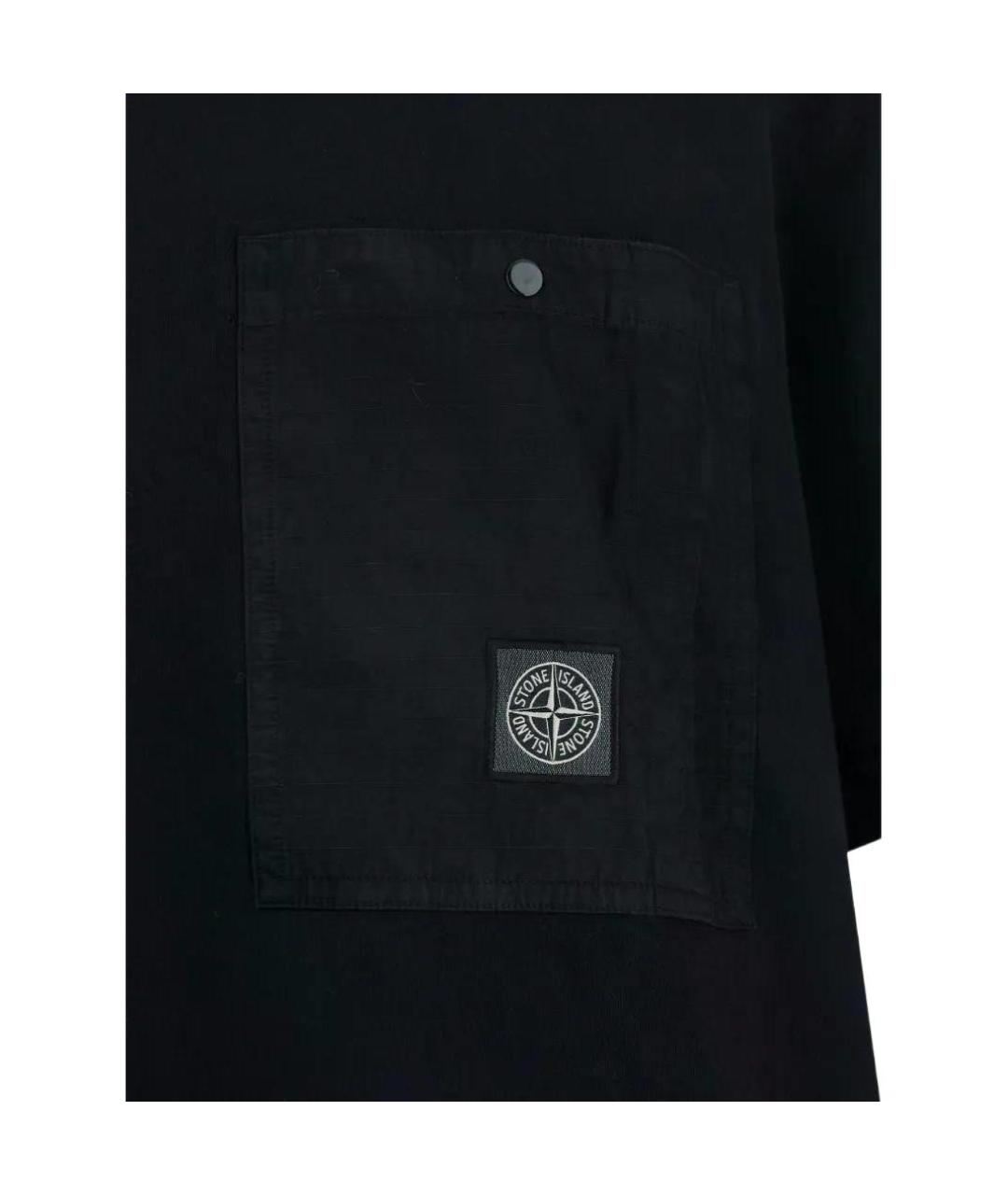 STONE ISLAND Черная футболка, фото 3