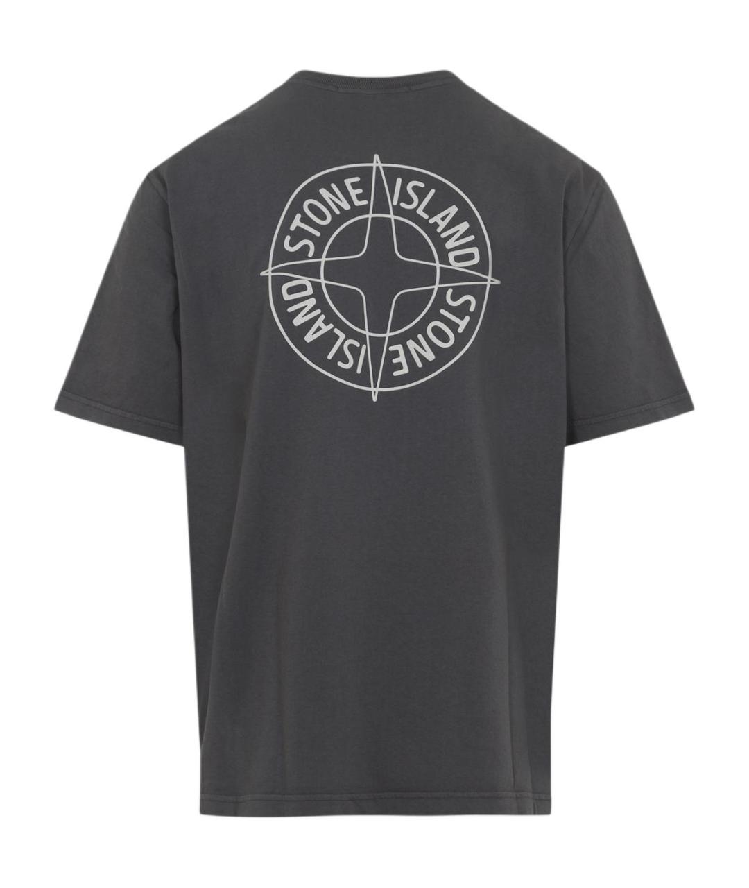 STONE ISLAND Серая футболка, фото 2