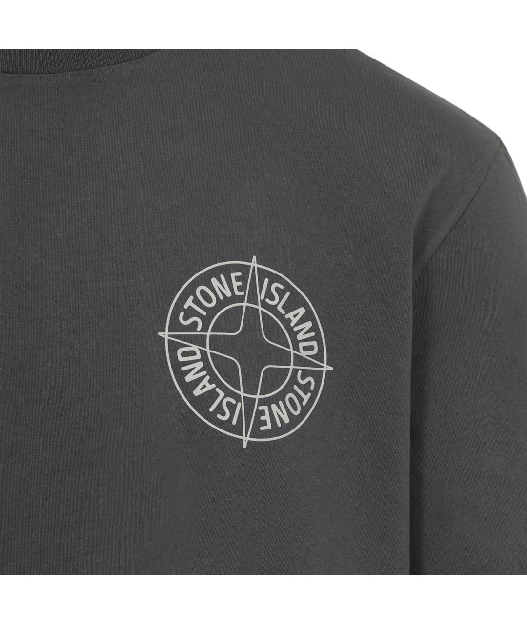 STONE ISLAND Серая футболка, фото 3