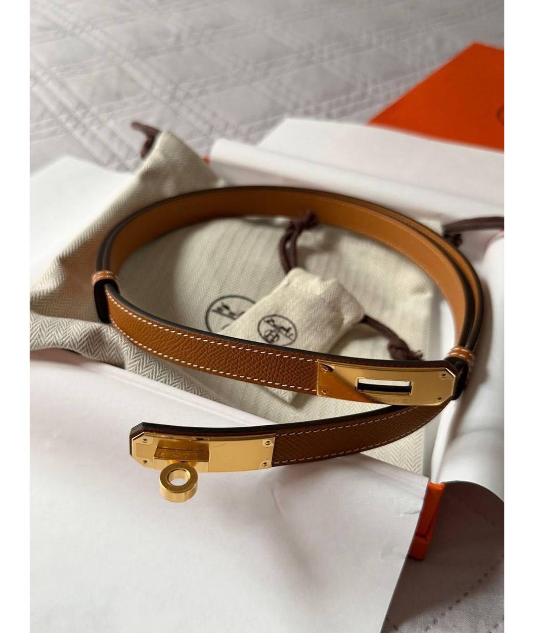 HERMES Коричневый кожаный ремень, фото 3