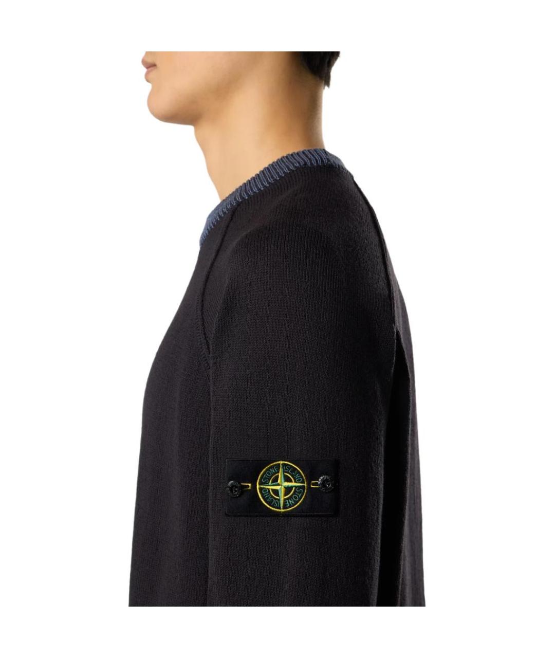 STONE ISLAND Темно-синий джемпер / свитер, фото 5