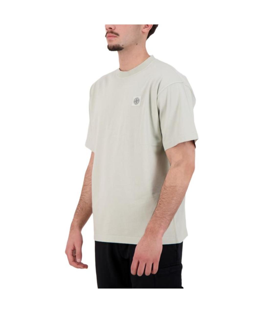 STONE ISLAND Серая футболка, фото 3