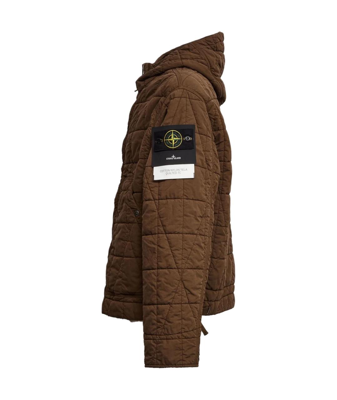 STONE ISLAND Коричневый пуховик, фото 3