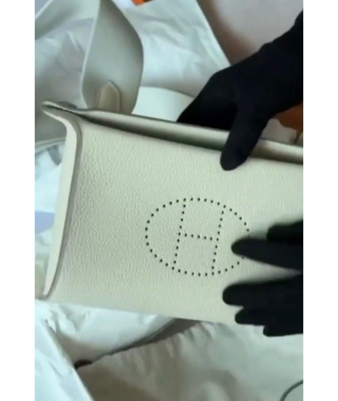 HERMES Белая кожаная сумка на плечо, фото 3