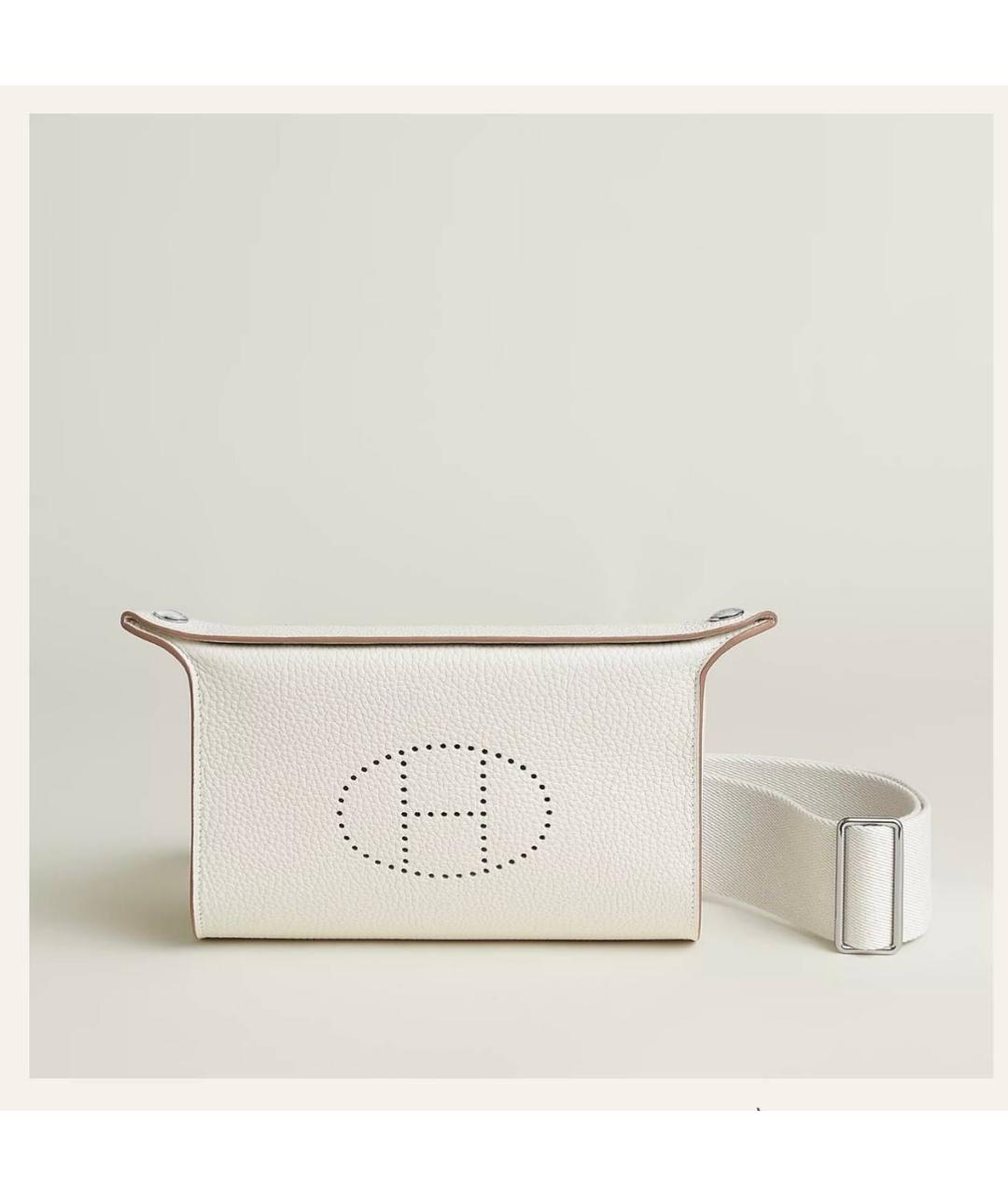 HERMES Белая кожаная сумка на плечо, фото 5