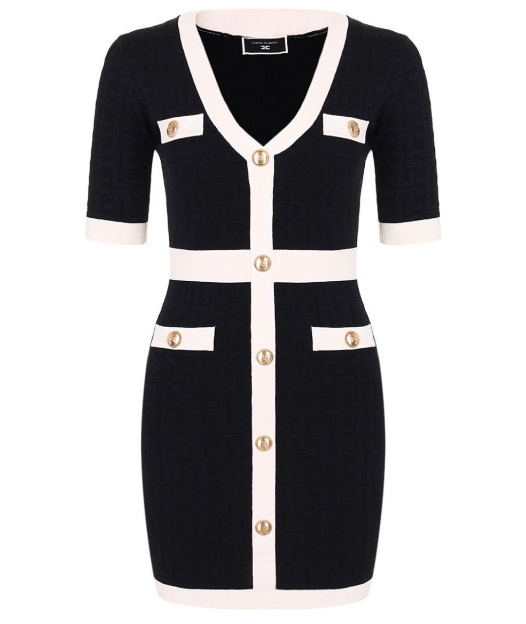 ELISABETTA FRANCHI Черное вискозное повседневное платье, фото 1