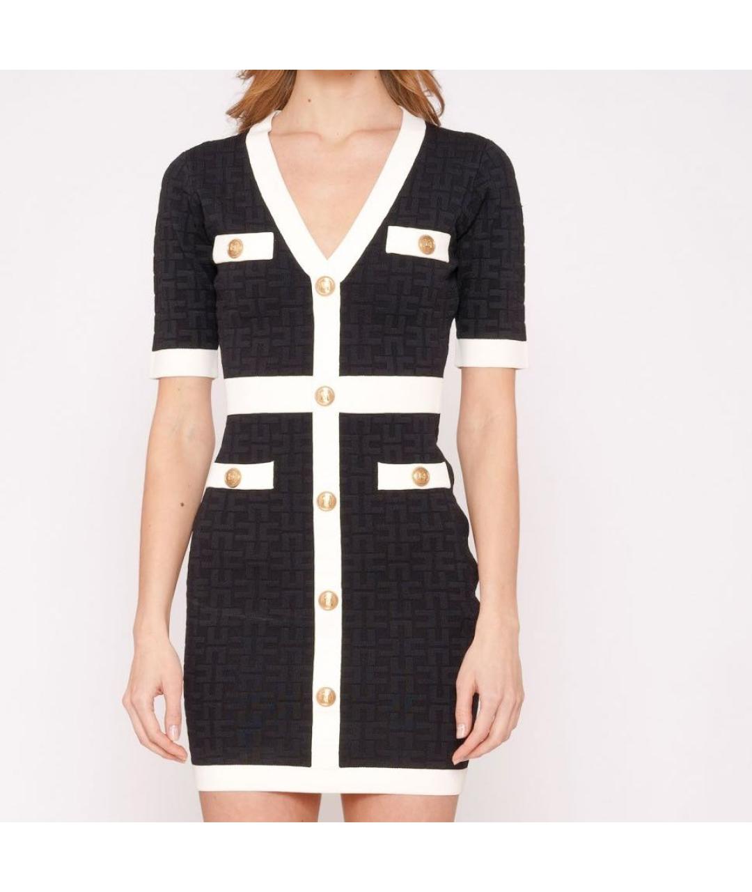 ELISABETTA FRANCHI Черное вискозное повседневное платье, фото 4