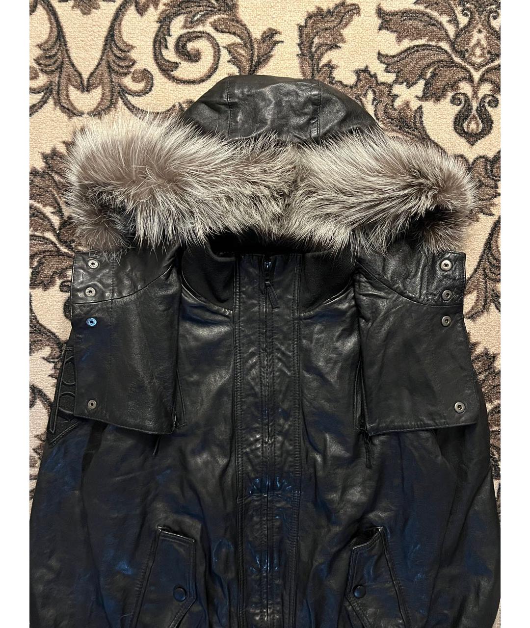 PHILIPP PLEIN Черная кожаная куртка, фото 4