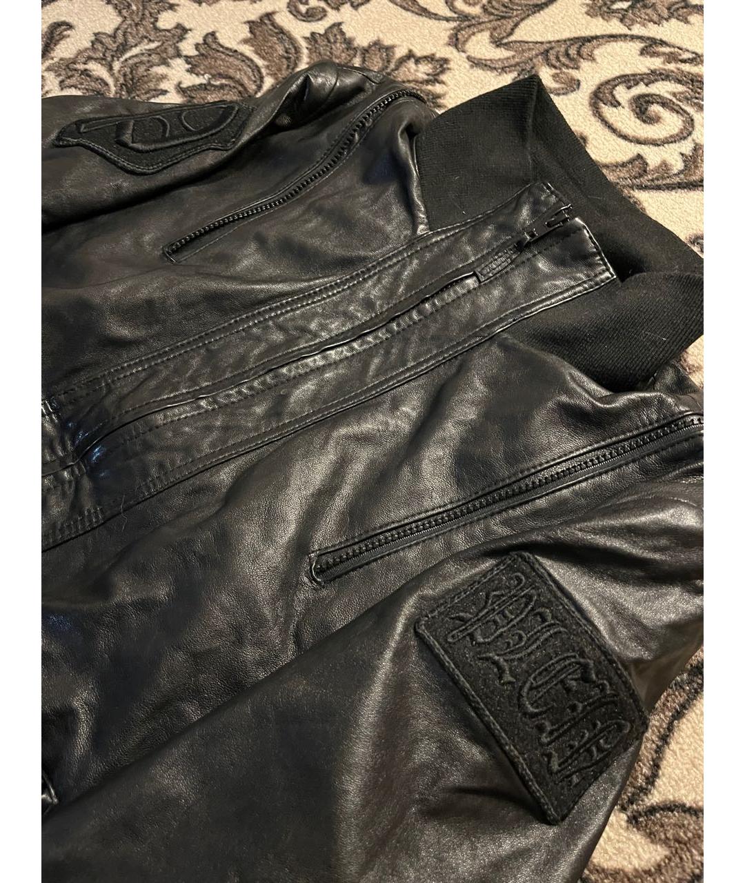 PHILIPP PLEIN Черная кожаная куртка, фото 7