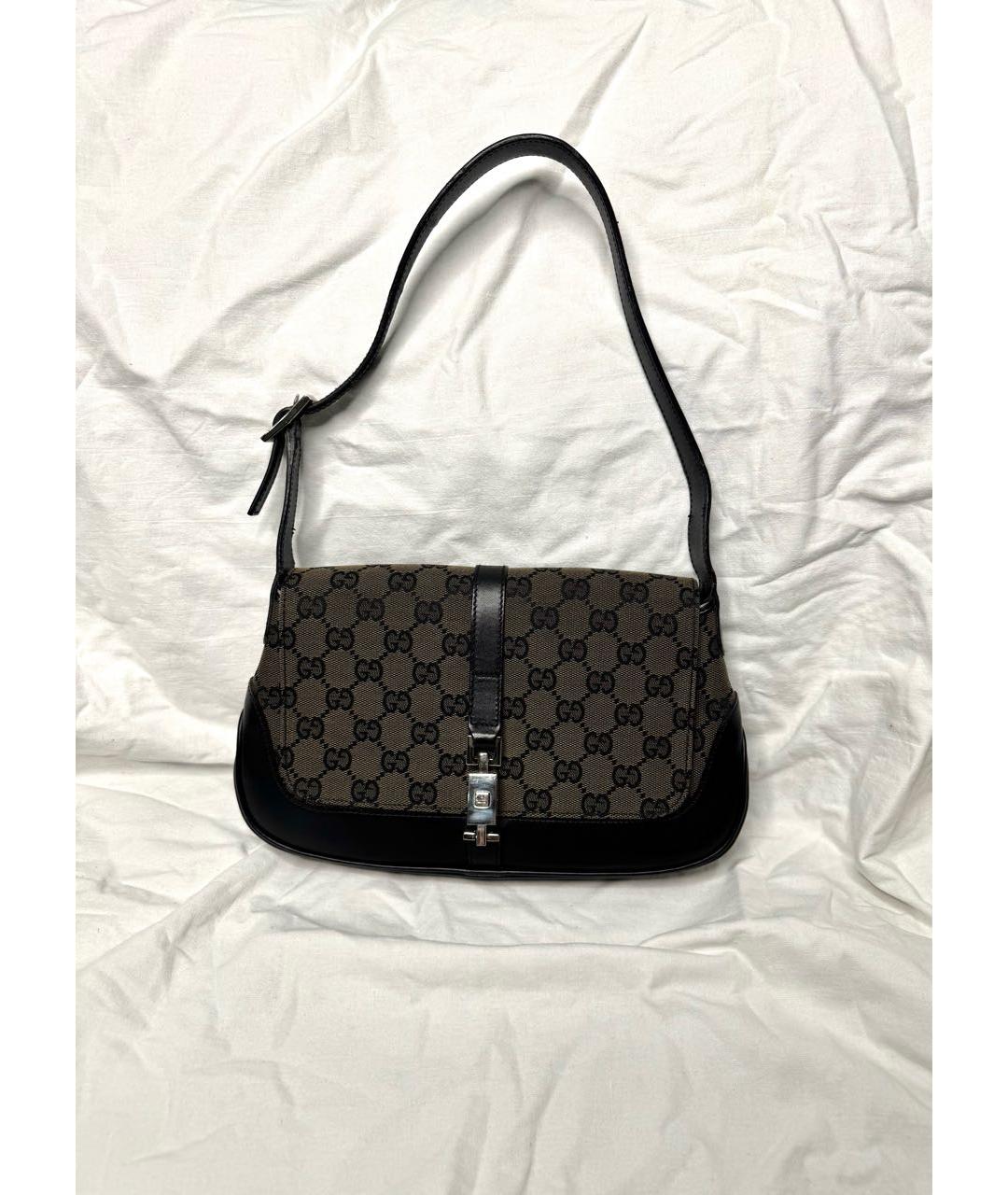 GUCCI Черная жаккардовая сумка через плечо, фото 9