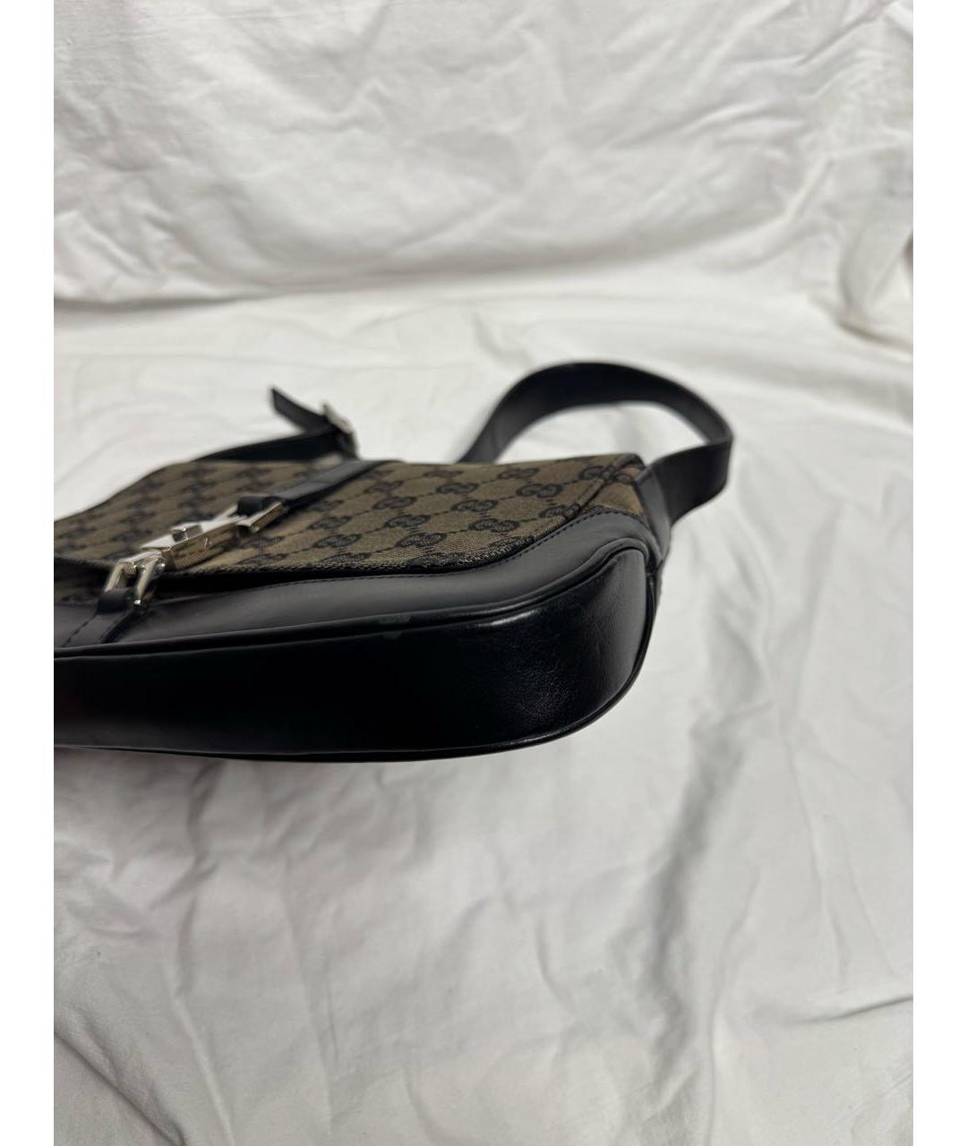 GUCCI Черная жаккардовая сумка через плечо, фото 5