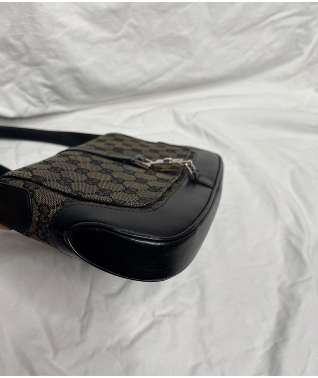 GUCCI Черная жаккардовая сумка через плечо, фото 4