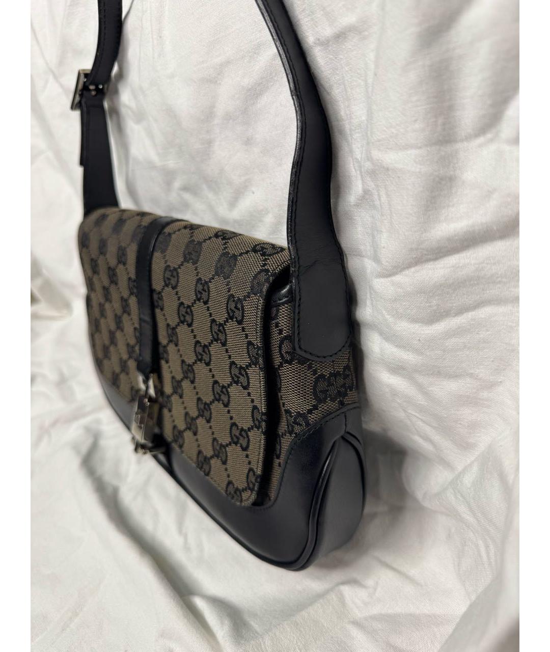 GUCCI Черная жаккардовая сумка через плечо, фото 2