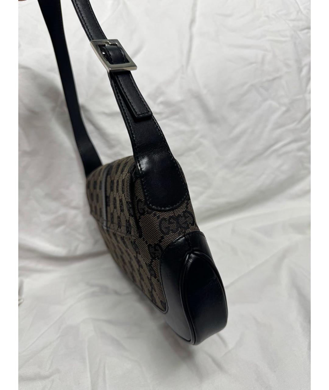 GUCCI Черная жаккардовая сумка через плечо, фото 6