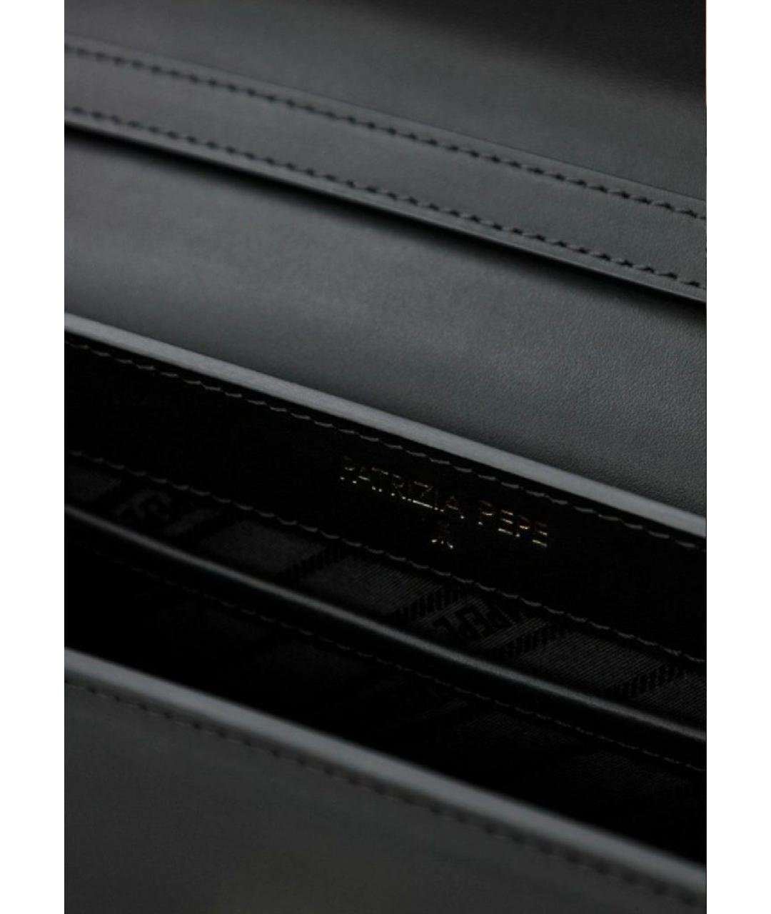 PATRIZIA PEPE Черная кожаная сумка через плечо, фото 3