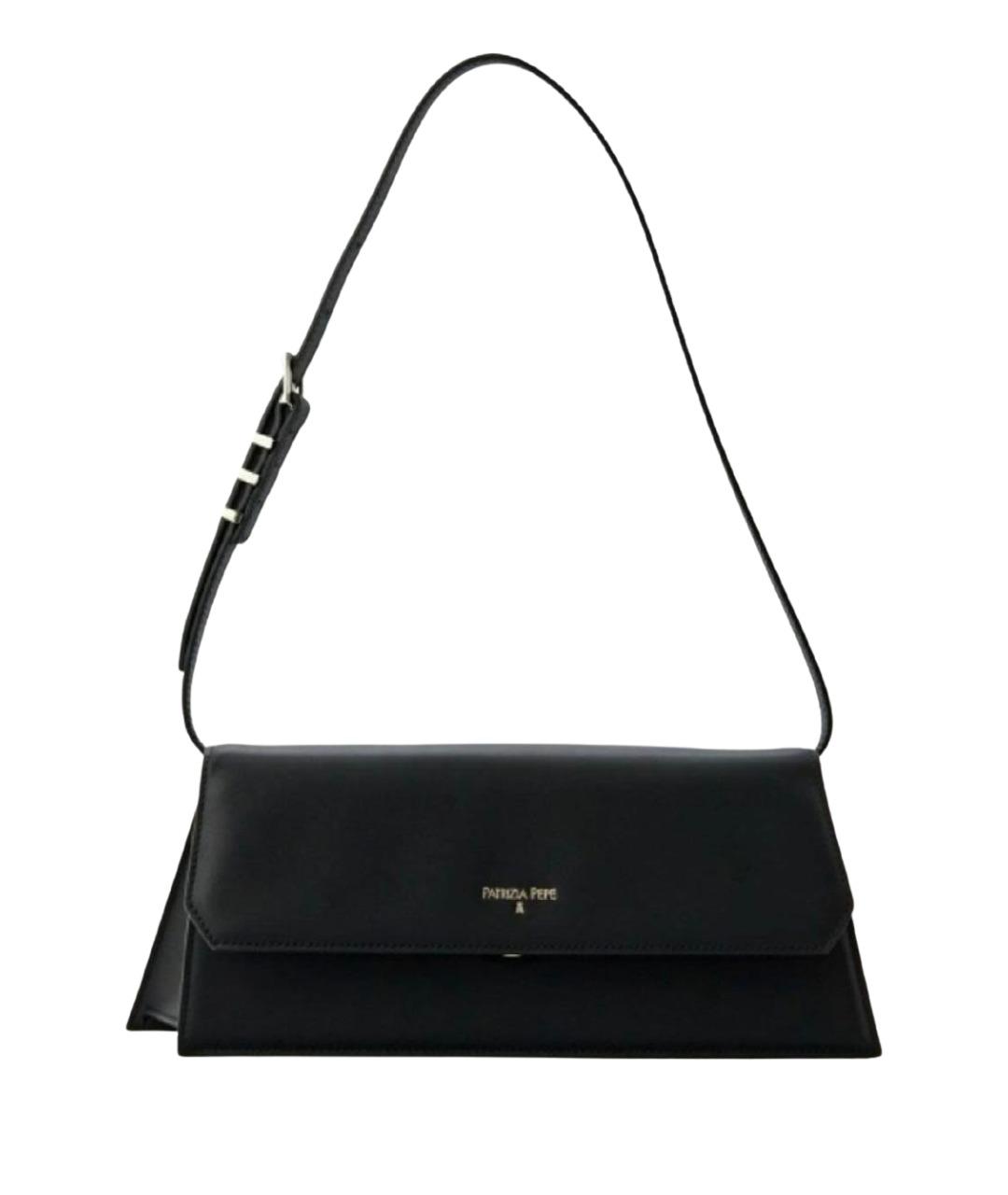 PATRIZIA PEPE Черная кожаная сумка через плечо, фото 1
