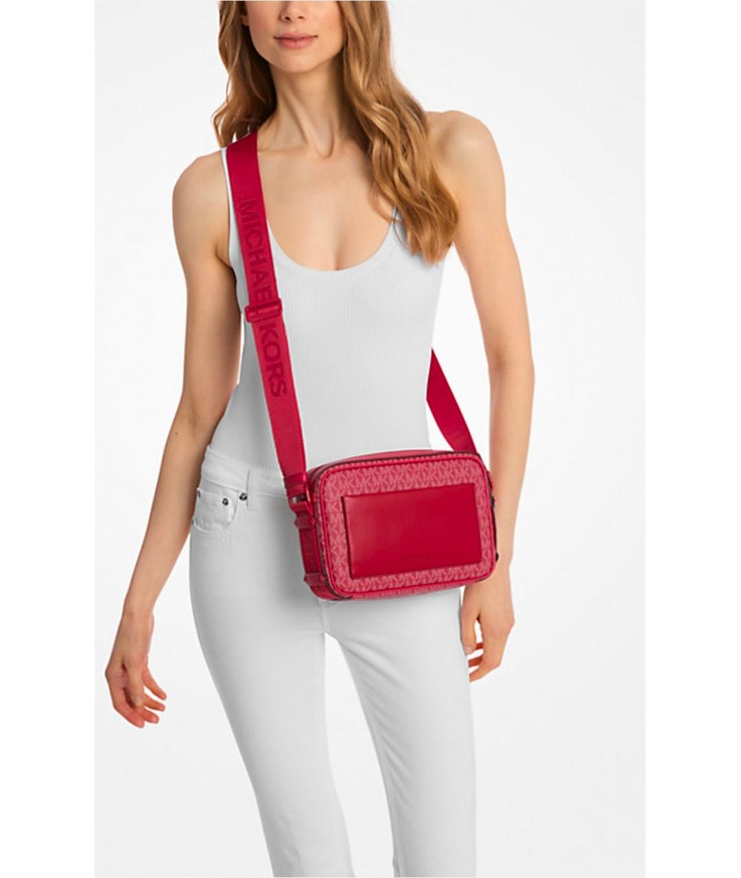 MICHAEL KORS Бордовая сумка через плечо из искусственной кожи, фото 3