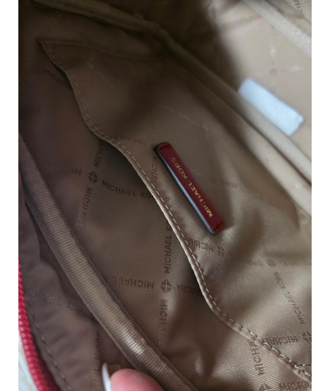 MICHAEL KORS Бордовая сумка через плечо из искусственной кожи, фото 4