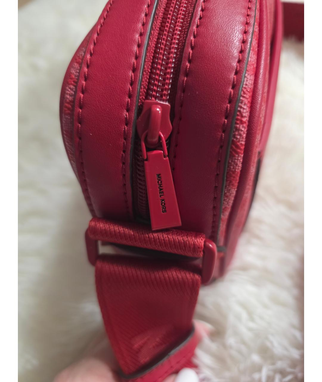 MICHAEL KORS Бордовая сумка через плечо из искусственной кожи, фото 5