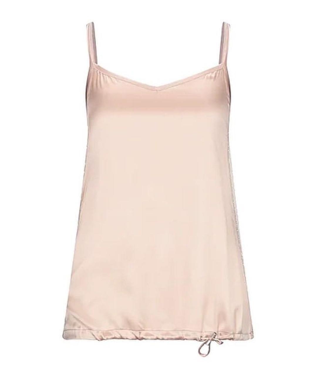 FABIANA FILIPPI Бежевая шелковая майка, фото 5