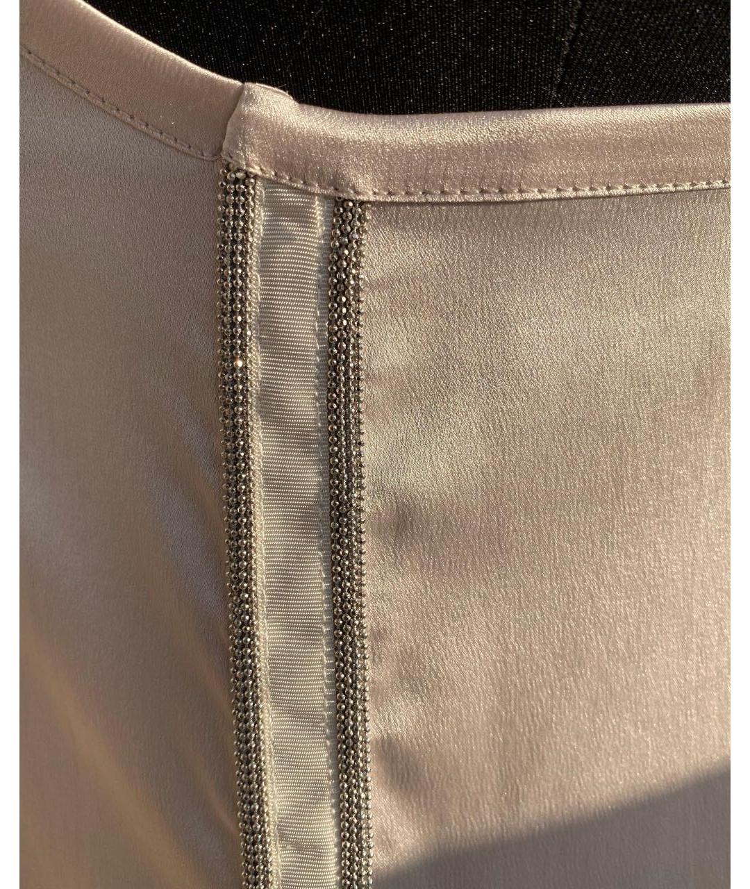 FABIANA FILIPPI Бежевая шелковая майка, фото 4