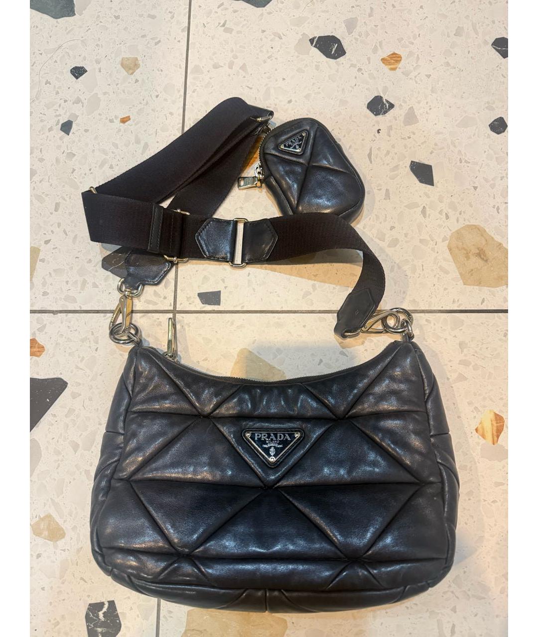 PRADA Черная кожаная сумка через плечо, фото 3